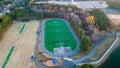 Aerial view of a running track in the local park in suburbs of Atlanta, GA USAQ Royalty Free Stock Photo