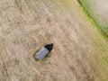 Aerial view of rural area in mountains in late summer Royalty Free Stock Photo