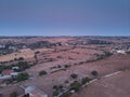 Aerial view of a rural field in Sicily at early sunrise Royalty Free Stock Photo