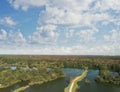 Aerial View of Rural Florida with Lakes and Woods Royalty Free Stock Photo