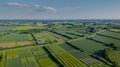 Aerial view of rural landscape with agricultural fields Royalty Free Stock Photo