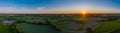 Aerial view of farm land in rural landscape. Royalty Free Stock Photo