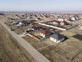 Aerial view of rural residential area with private homes Royalty Free Stock Photo