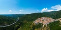 Aerial view of rural village of Capradosso in central Italy Offeio, Petrella Salto, Rieti, Italy Strada Regionale 578 Cicolana