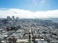 Bird eye view Russian Hill and North Beach in San Francisco, Cal Royalty Free Stock Photo
