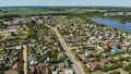 Aerial view Russian small town. Belarus. Voronovo. Royalty Free Stock Photo