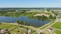 Aerial view Russian small town. Belarus. Voronovo. Royalty Free Stock Photo