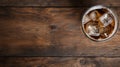 Aerial View Of Rustic Americana Soda Cup On Wooden Table