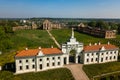 Aerial view of Ruzhany Palace on sunny day, Belarusian attraction, Belarus. Residence of Sapieha Royalty Free Stock Photo