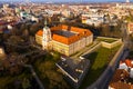 Aerial view of Rzeszow castle, Poland