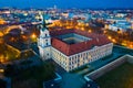 Aerial view of Rzeszow castle at twilight, Poland