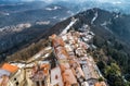 Aerial view of the Sacro Monte of Varese, is a sacred mount is a historic pilgrimage site and Unesco World Heritage, Italy Royalty Free Stock Photo