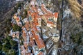 Aerial view of the Sacro Monte of Varese, is a sacred mount is a historic pilgrimage site and Unesco World Heritage, Italy Royalty Free Stock Photo