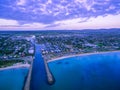 Aerial view of Safety Beach - luxury suburb on Mornington Peninsula. Melbourne, Victoria, Australia. Royalty Free Stock Photo