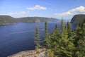 Aerial view of Saguenay Fjord in Quebec Royalty Free Stock Photo