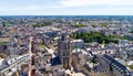 Aerial photography of the Saint Aubin tower in Angers