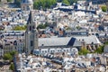 Aerial view of Saint-Germain-des-Pres Abbey in Paris, France