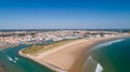 Aerial view of Saint Gilles Croix de Vie beach and harbour in Vendee