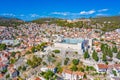 Aerial view of Saint John and Saint Michael fortresses in Sibenik, Croatia Royalty Free Stock Photo