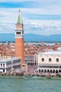 Saint Marks Square seen from the Grand Canal in Venice Royalty Free Stock Photo