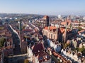 Aerial view Saint Mary Cathedral in Gdansk Poland Royalty Free Stock Photo
