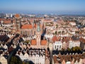 Aerial view Saint Mary Cathedral in Gdansk Poland Royalty Free Stock Photo