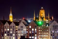 St Mary Church at night in Gdansk, Poland Royalty Free Stock Photo