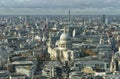 Aerial view of Saint Pauls cathedral, London