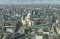 Aerial view of Saint Pauls cathedral, London