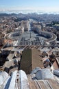 Aerial view of the Saint Peter`s square in Vatican city Royalty Free Stock Photo