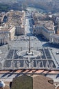 Aerial view of the Saint Peter`s square in Vatican city Royalty Free Stock Photo