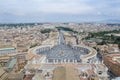 Aerial view of Saint Peter`s Square in Vatican and  Rome, Italy Royalty Free Stock Photo