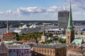 Aerial view from Saint Peters church on Riga Old Town Royalty Free Stock Photo