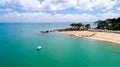 Aerial view of Saint Pierre point in La plage des Dames, Noirmoutier island