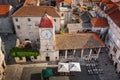 Aerial View of Saint Sebastian Church in the Center of Trogir