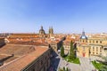 Aerial view of Salamanca from roof of new Cathedral, with Salamanca University, Community of Castile and LeÃÂ³n, Spain. Declared a