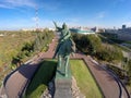 Aerial view on Salavat Yulaev monument in Ufa Royalty Free Stock Photo