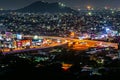 Aerial view of salem city at night, Tamil nadu, India