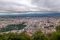 Aerial view of Salta City and cable car from Cerro San Bernardo viewpoint - Salta, Argentina Royalty Free Stock Photo