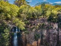 Aerial view of the `Salto Suizo` the highest waterfall of Paraguay