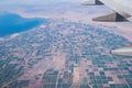 Aerial view of Salton Sea and Brawley rural scene Royalty Free Stock Photo