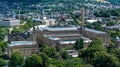 Aerial View of Salts Mill a Unesco site Royalty Free Stock Photo