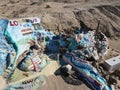 Aerial view of Salvation Mountain, God Is Love. Niland, California