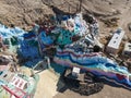 Aerial view of Salvation Mountain, God Is Love. Niland, California