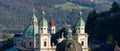 Aerial view of Salzburg Cathedral . Cathedral of Saints Rupert and Virgil .