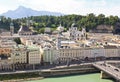 The aerial view of Salzburg City, Austria