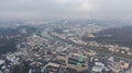 Aerial view of Salzburg old town and Hohensalzburg Fortress. View on City and river from above Royalty Free Stock Photo