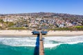 Aerial view of San Clemente California with pier and beach sea vacation in the United States