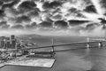 Aerial view of San Francisco Bay Bridge from helicopter Royalty Free Stock Photo