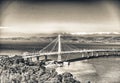 Aerial view of San Francisco-Oakland Bay Bridge from helicopter, CA Royalty Free Stock Photo